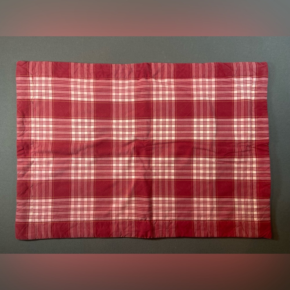 Custom Pillow Case Cover Shams Zipper Close Red‎ white Plaid Cotton